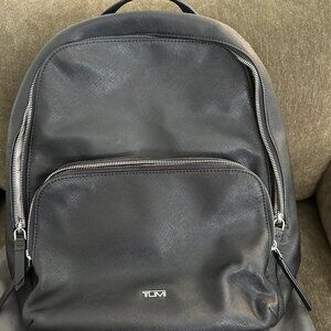 Tumi Varek Hudson Black Leather Backpack